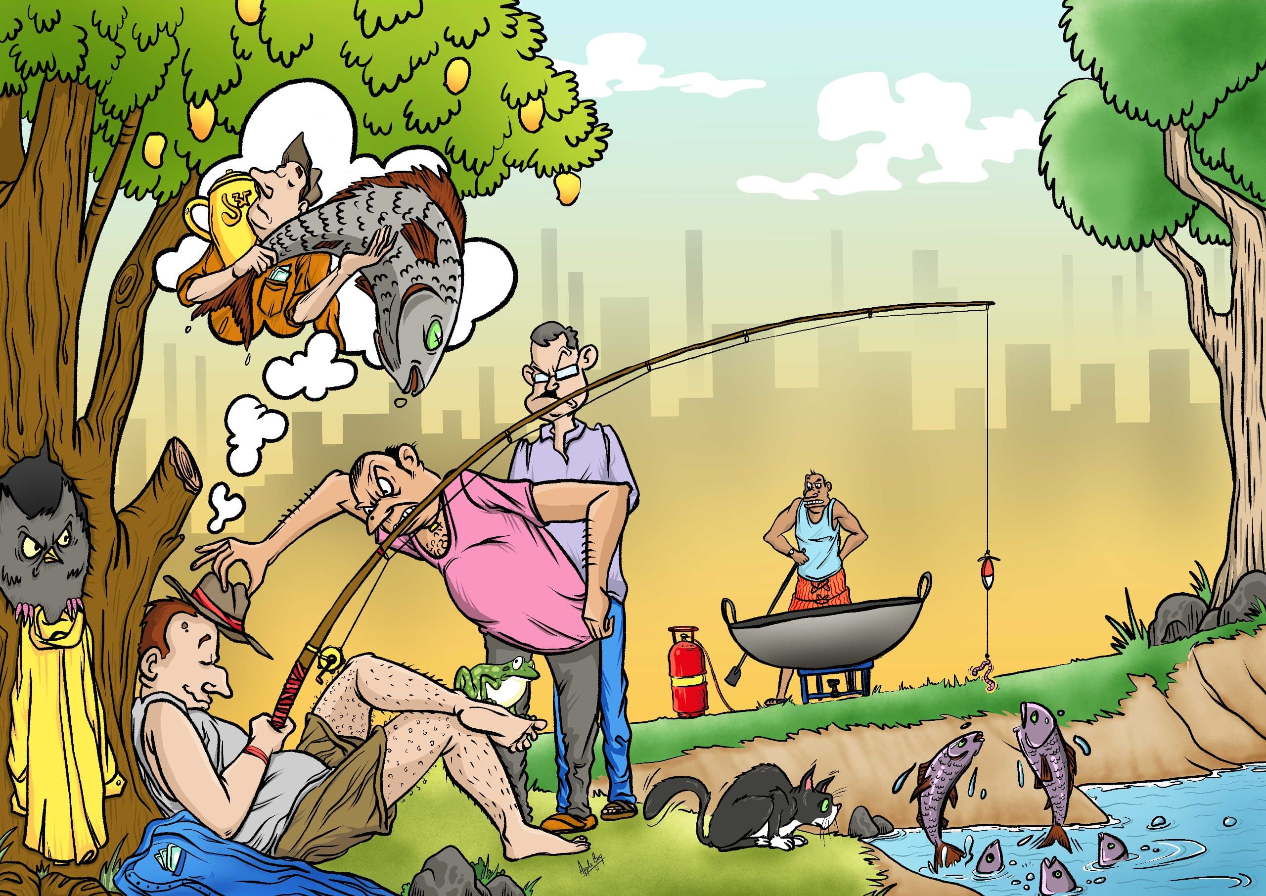 AnimHaus cartoon scene — By the River